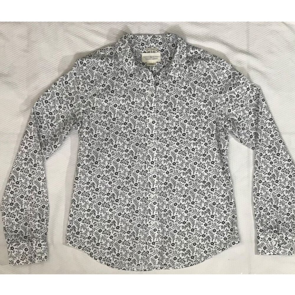 Ralph Lauren Denim & Supply Tomboy Shirt • Cotton • Black/White • Medium - Picture 5 of 8